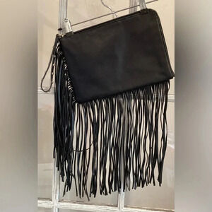 DV Black Fringe Wristlet 8” X 12”x 1/2”